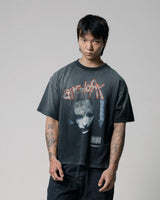 Black Trashed 'Fake Skin' Tee
