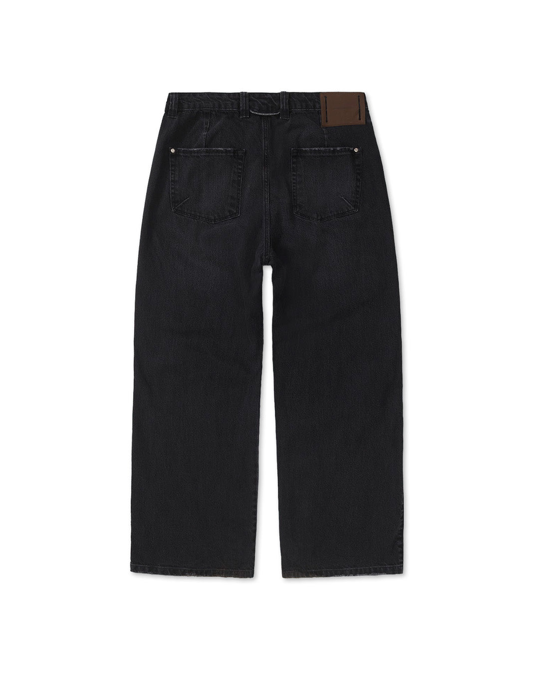 Black Used Loose Flare Trousers