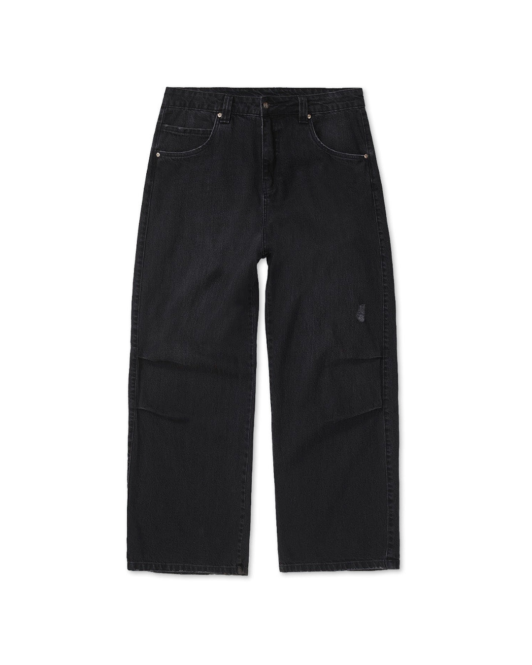 Black Used Loose Flare Trousers