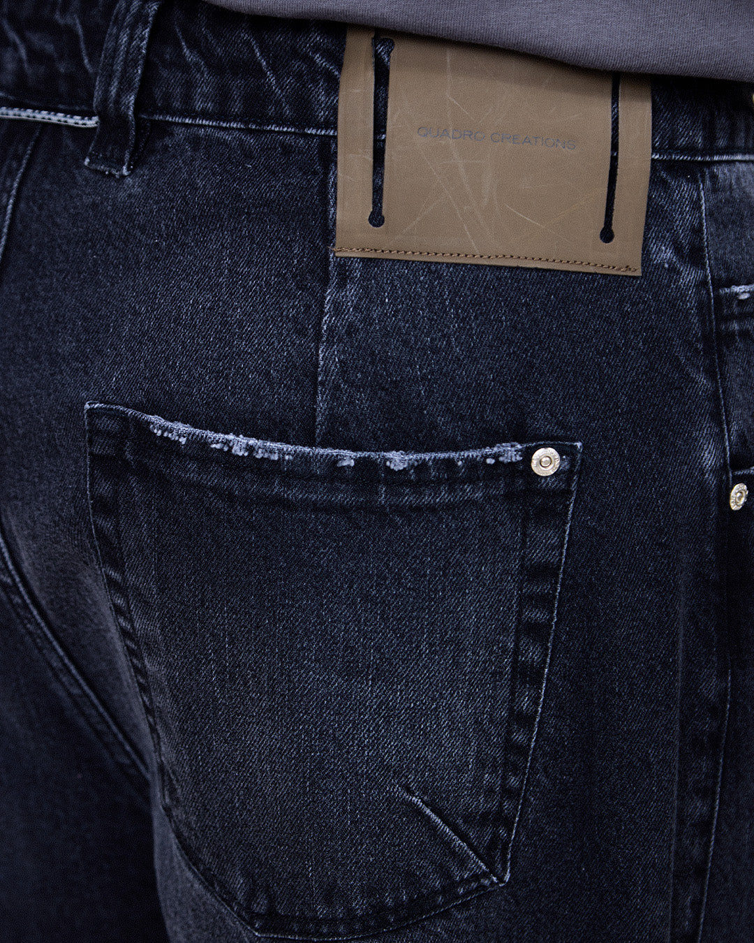 Black Used Loose Flare Trousers