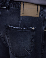 Black Used Loose Flare Trousers