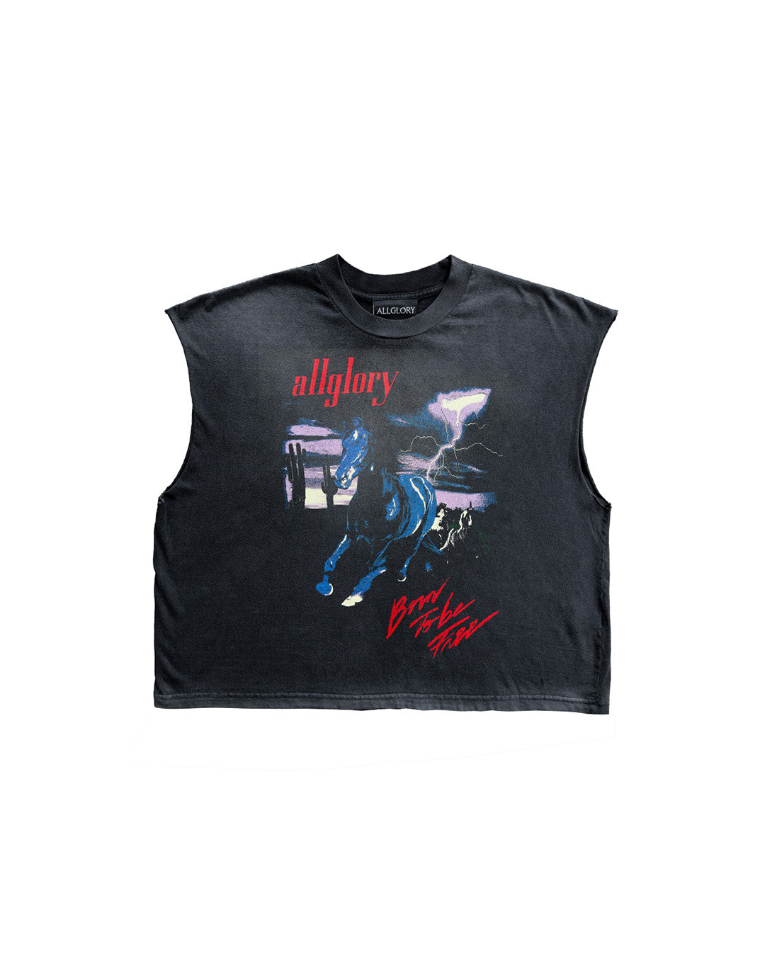 Black Washed 'Born To Be Free' Tank Top