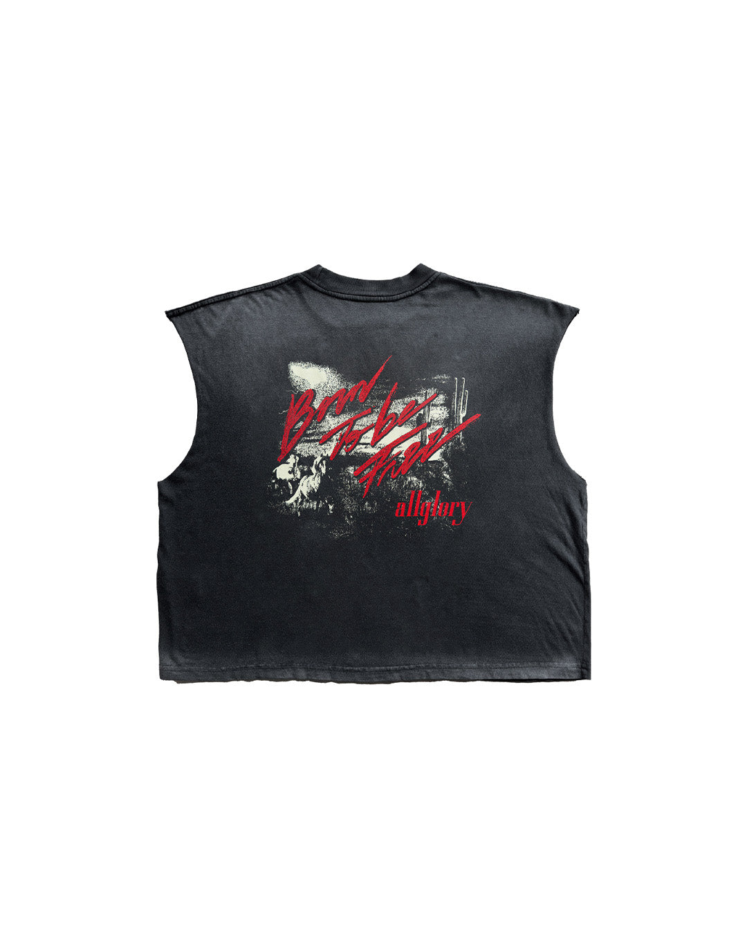 Black Washed 'Born To Be Free' Tank Top
