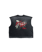 Black Washed 'Born To Be Free' Tank Top