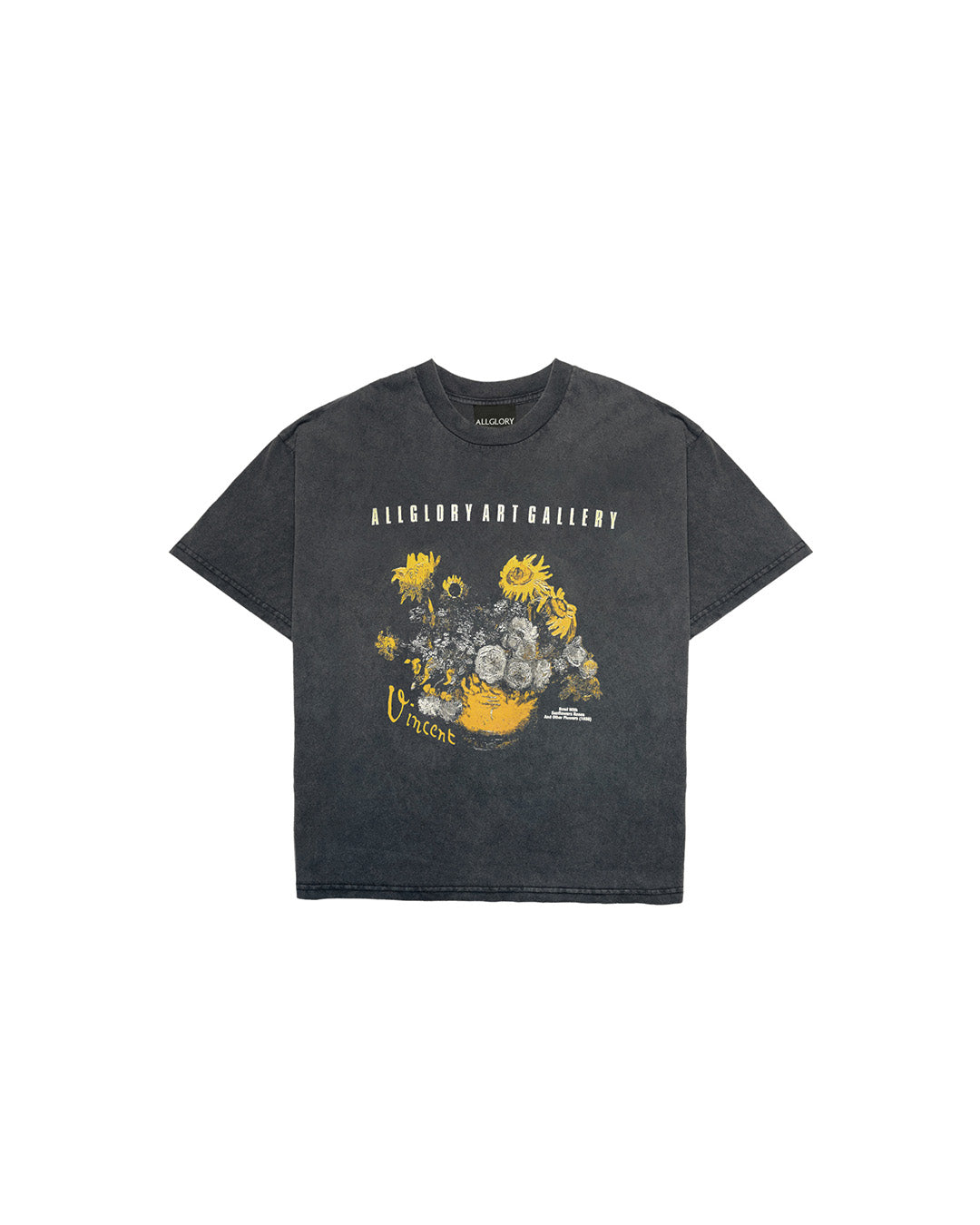 Black Washed 'Sunflowers' Tee