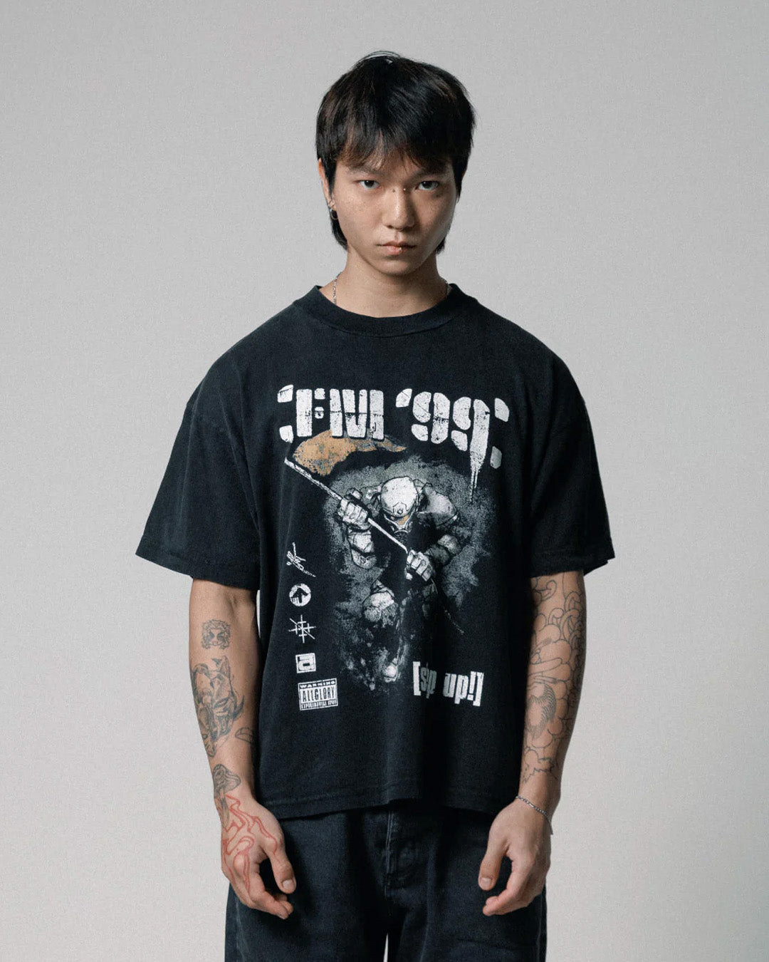 Black Washed 'FM 99' Tee