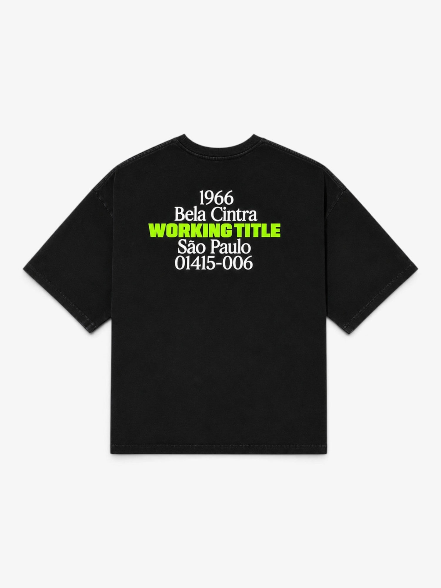 Black 'Address' Boxy Tee