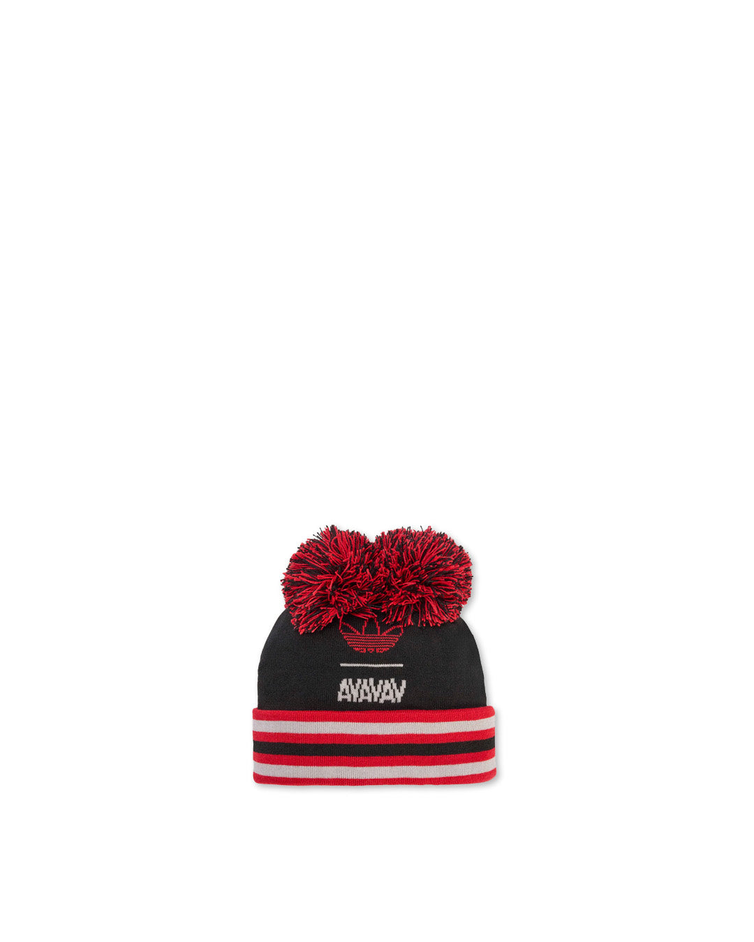Black/Better Scarlet 'Pom Pom' Beanie x AVAVAV