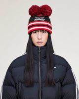 Black/Better Scarlet 'Pom Pom' Beanie x AVAVAV