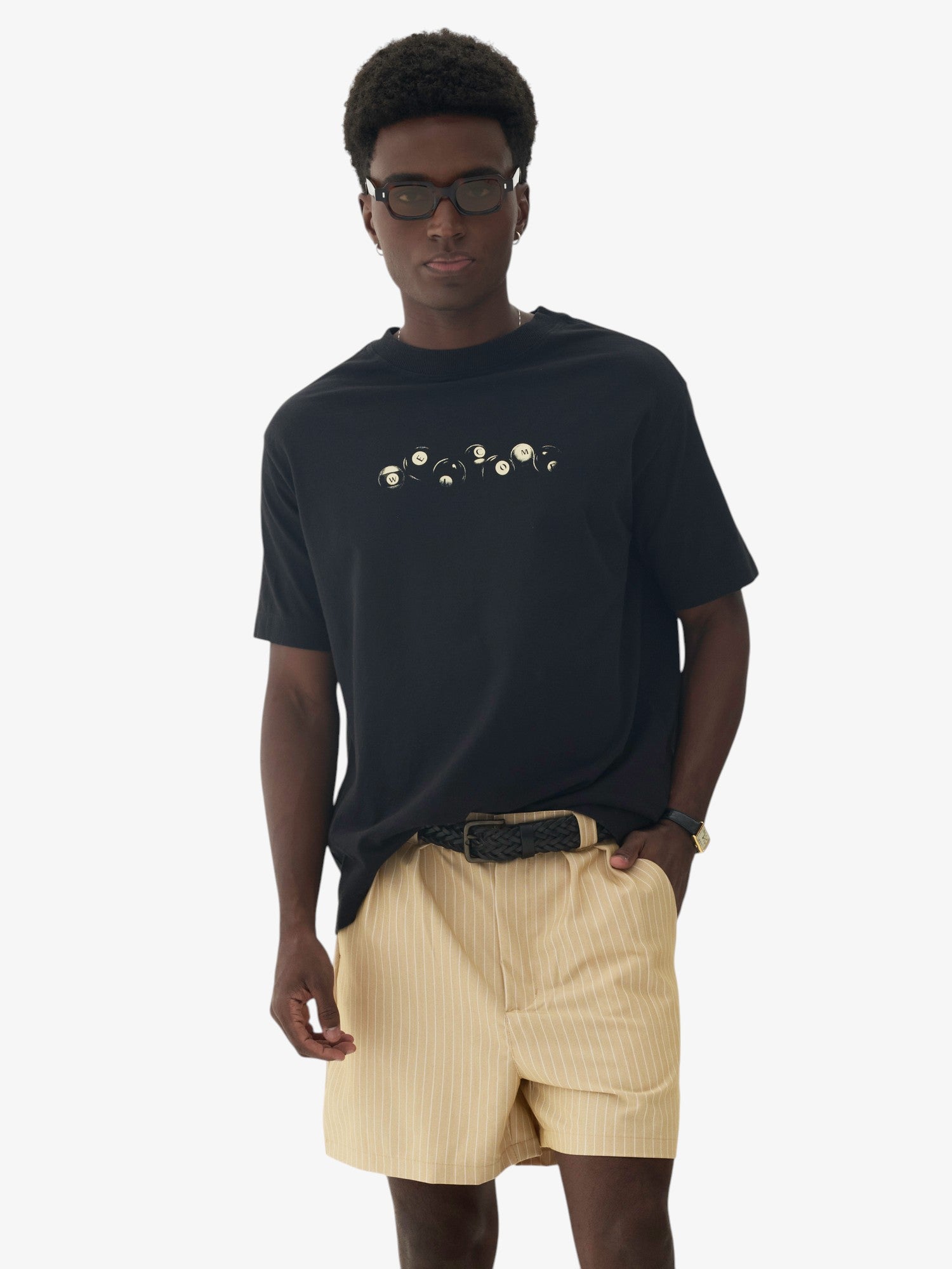Black 'Billiard' Regular Tee