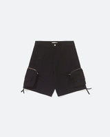 Black Cargo Distressed Shorts