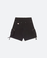 Black Cargo Distressed Shorts