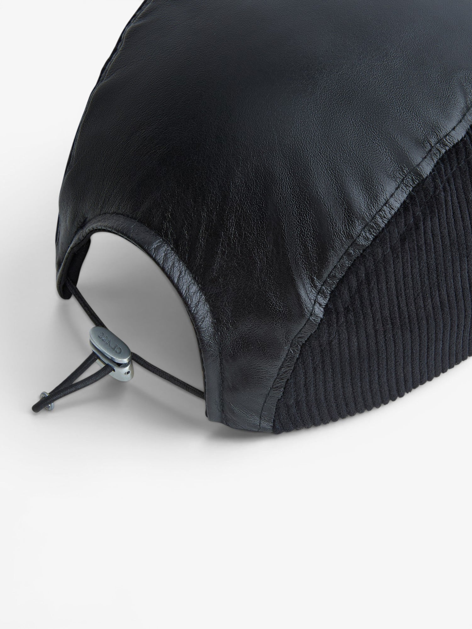 Black 'Class Inverso' Leather 3 Panel Cap