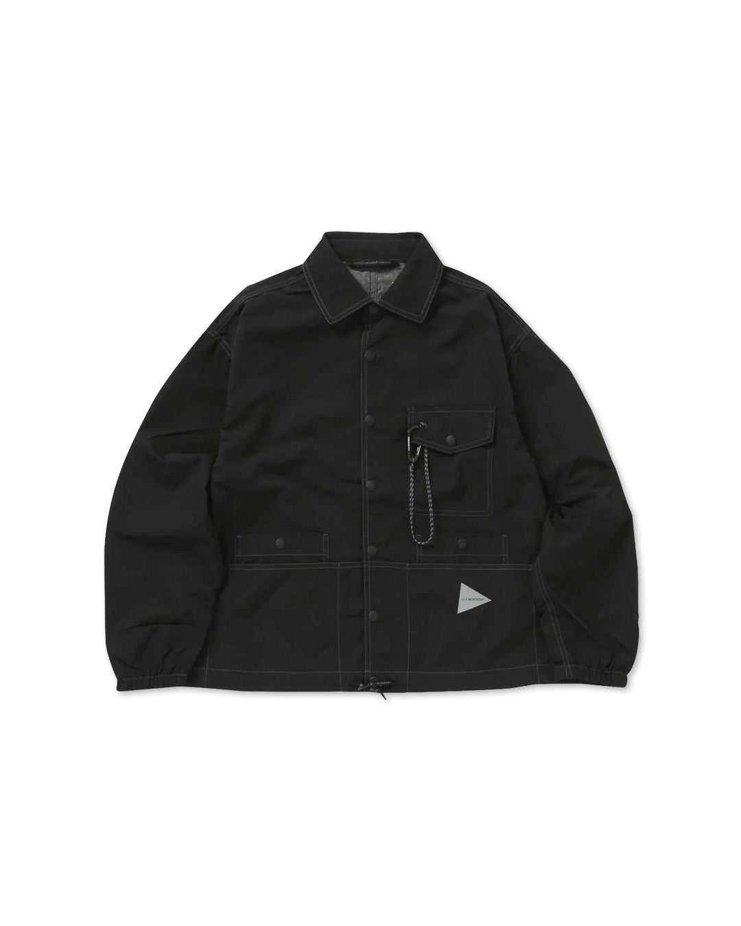 Black 'Crinkled Nylon' Shirt Jacket