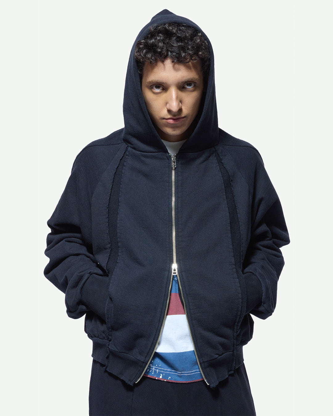 Black 'Delta' Zip Hoodie