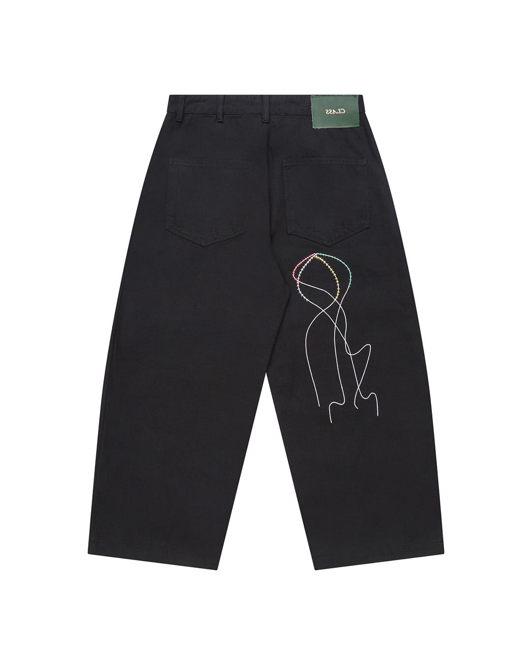 Black 'Dotteed Pipa' Wide Pants