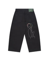 Black 'Dotteed Pipa' Wide Pants