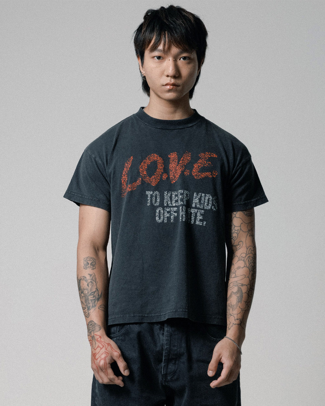 Black Faded 'L.O.V.E' Tee