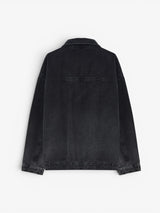 Black 'Gradient' Denim Zip Jacket
