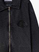 Black 'Gradient' Denim Zip Jacket