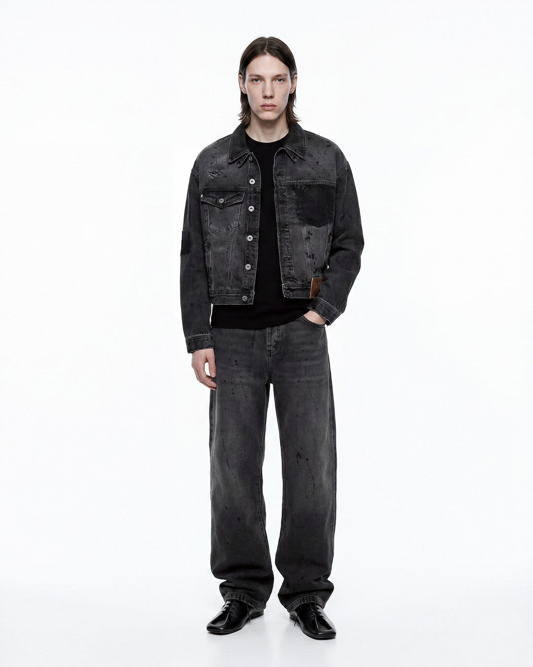 Black 'Industries' Denim Pants X EGHO STUDIOS