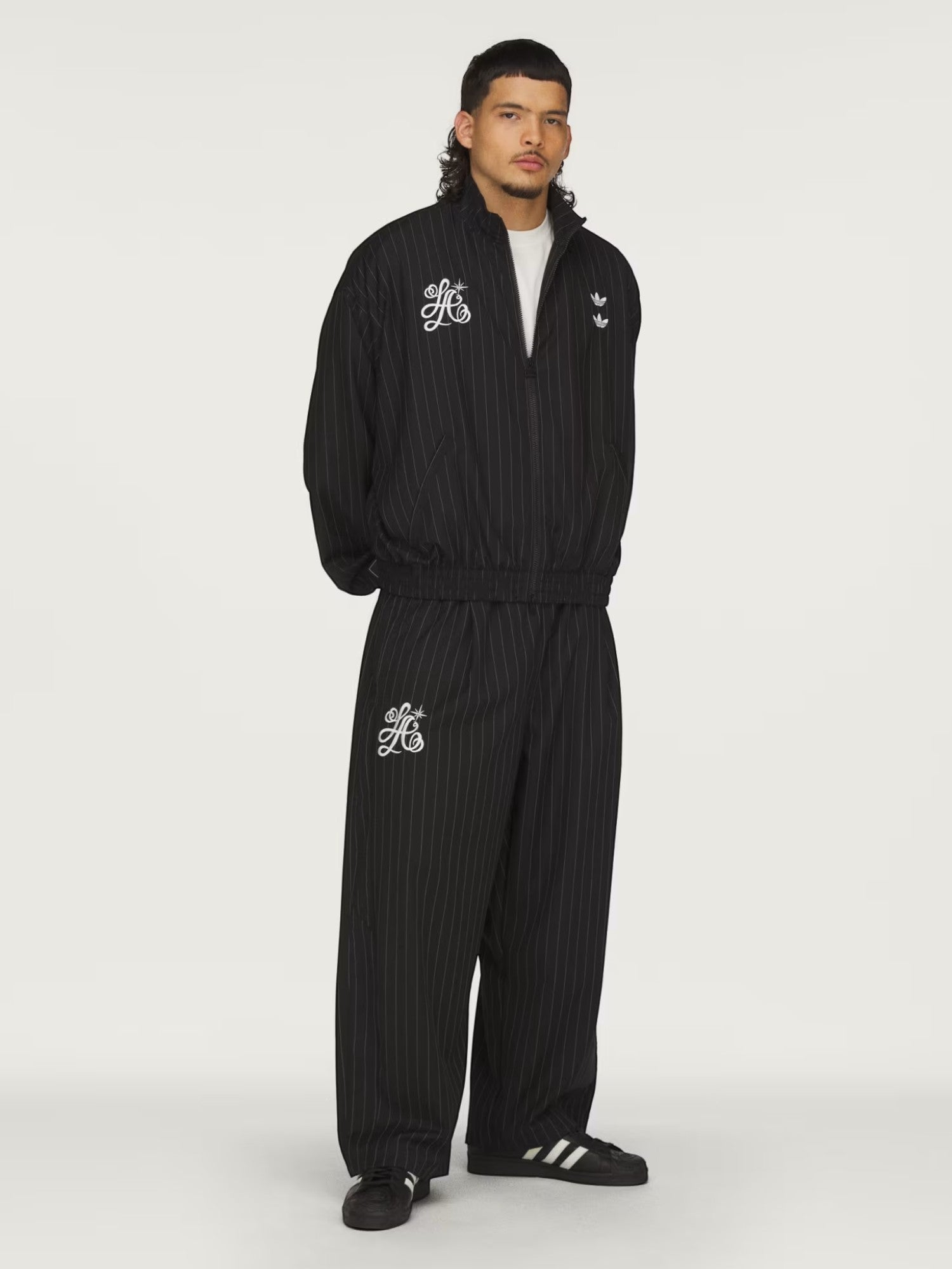 Black 'Pinstripe' Track Jacket X WILLY CHAVARRIA
