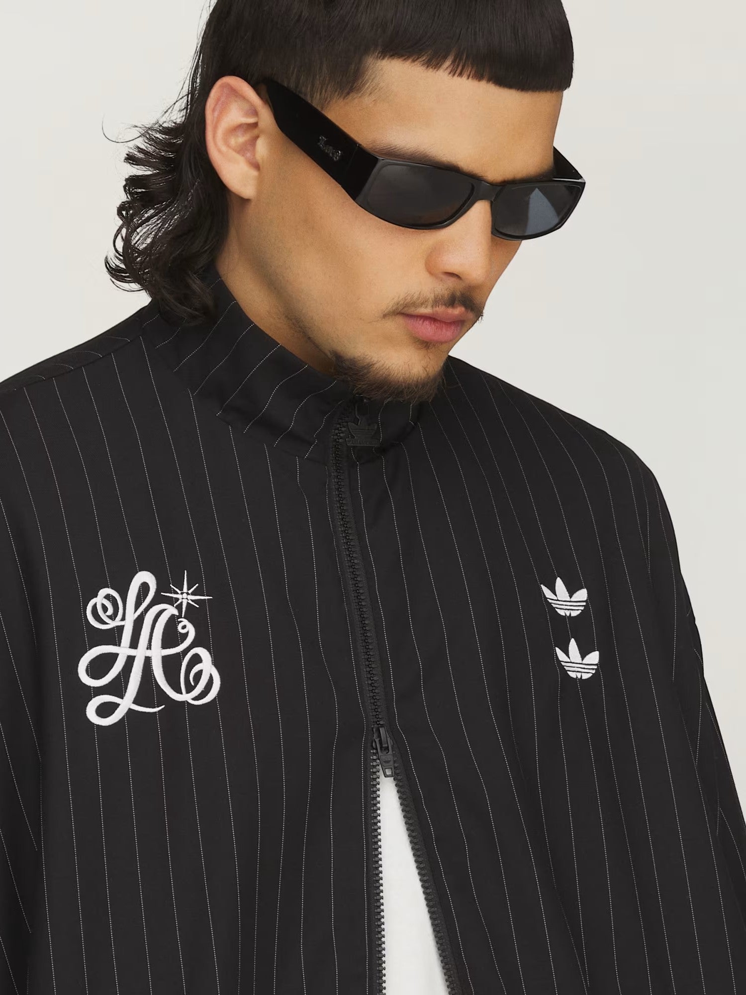 Black 'Pinstripe' Track Jacket X WILLY CHAVARRIA