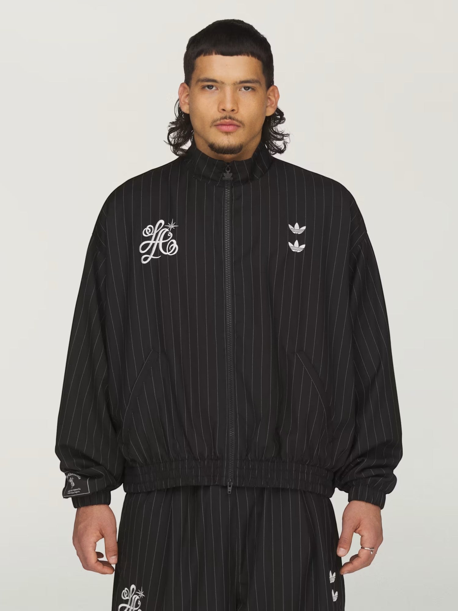 Black 'Pinstripe' Track Jacket X WILLY CHAVARRIA