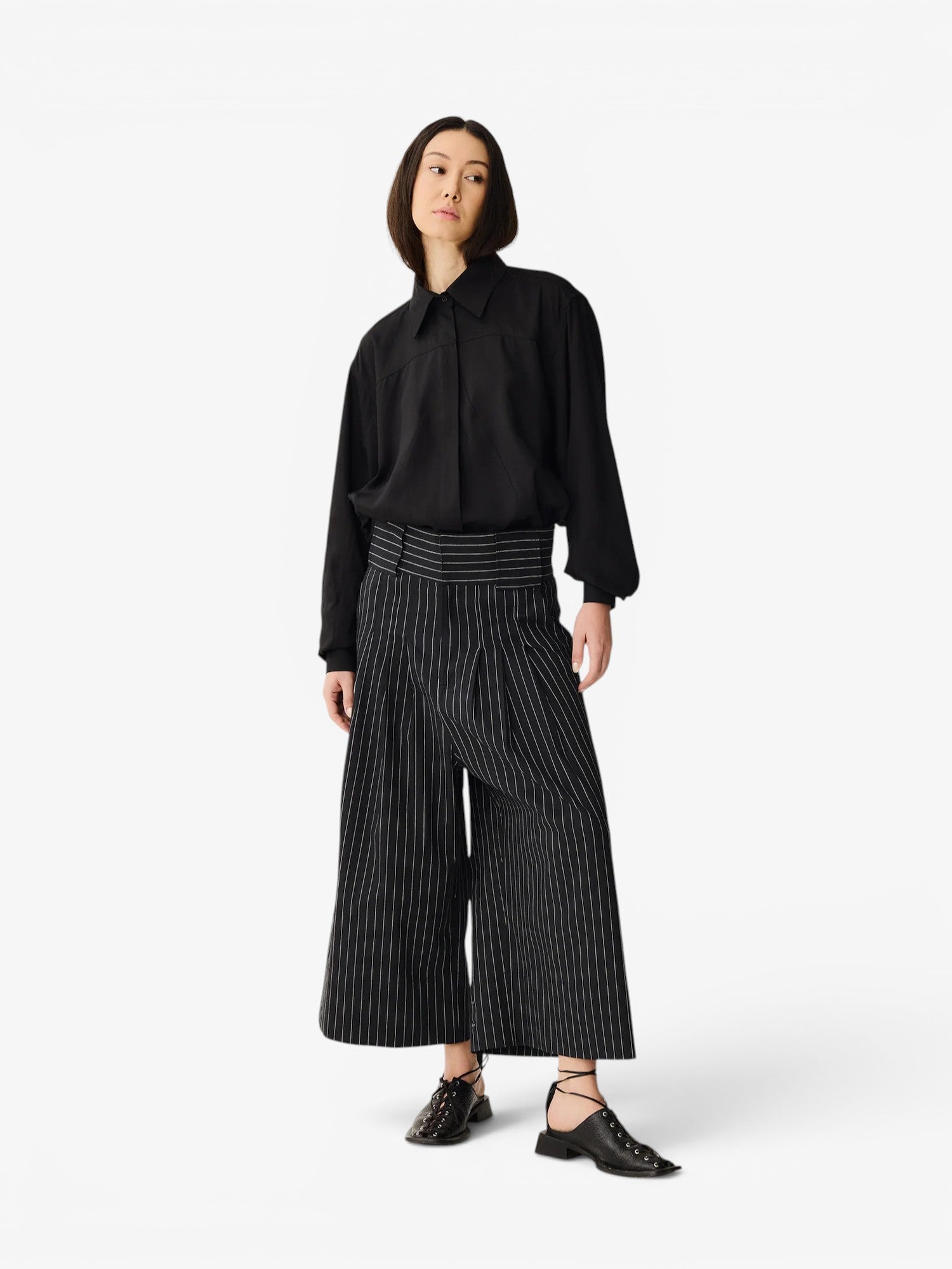 Black 'Pregas 2.0' Striped Denim Pants
