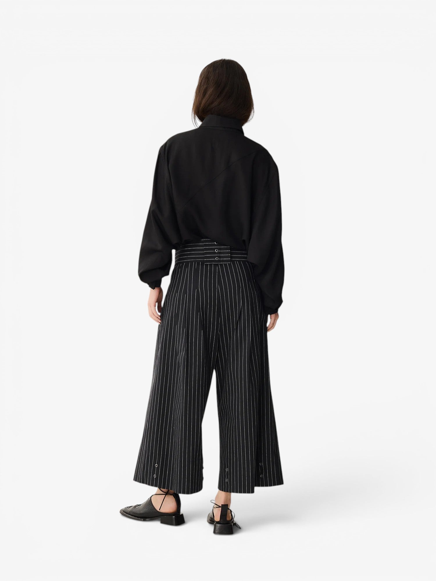 Black 'Pregas 2.0' Striped Denim Pants