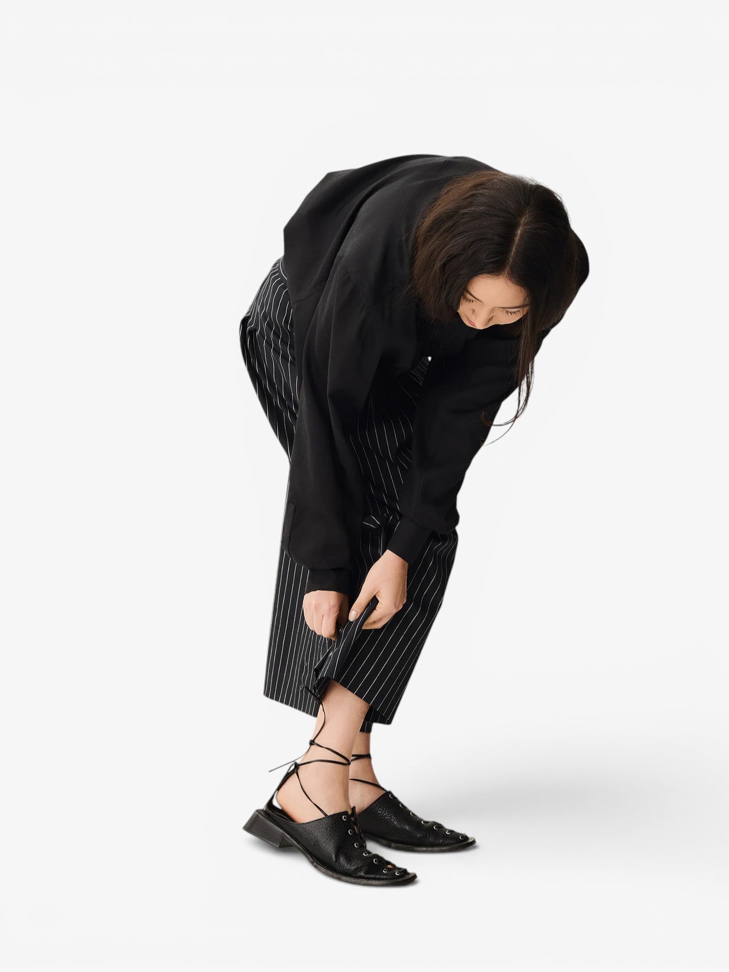 Black 'Pregas 2.0' Striped Denim Pants