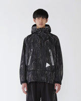 Black 'Printed' Rain Jacket