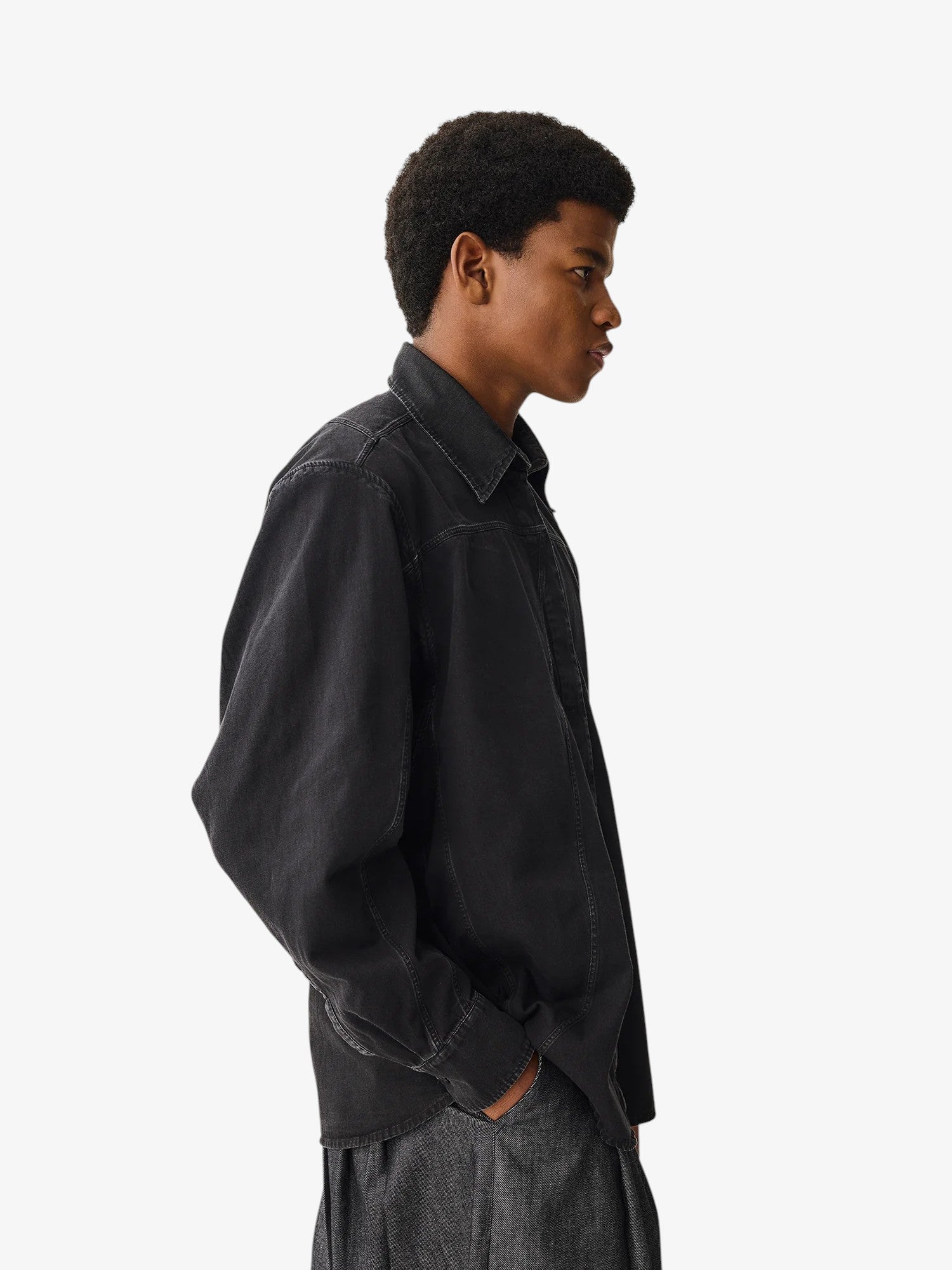 Black 'Recortes' Denim Shirt