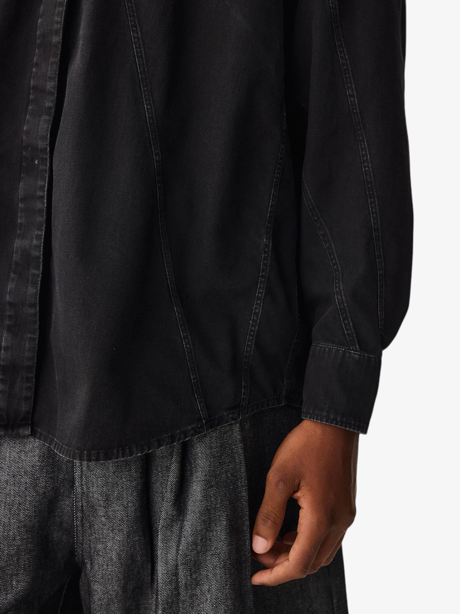 Black 'Recortes' Denim Shirt