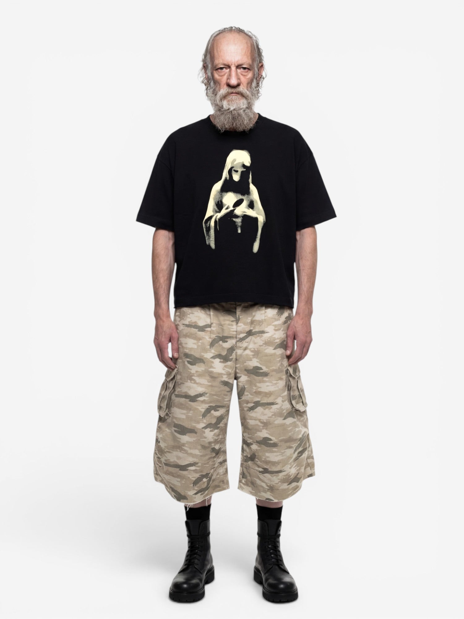 Black 'Santa' Boxy Tee