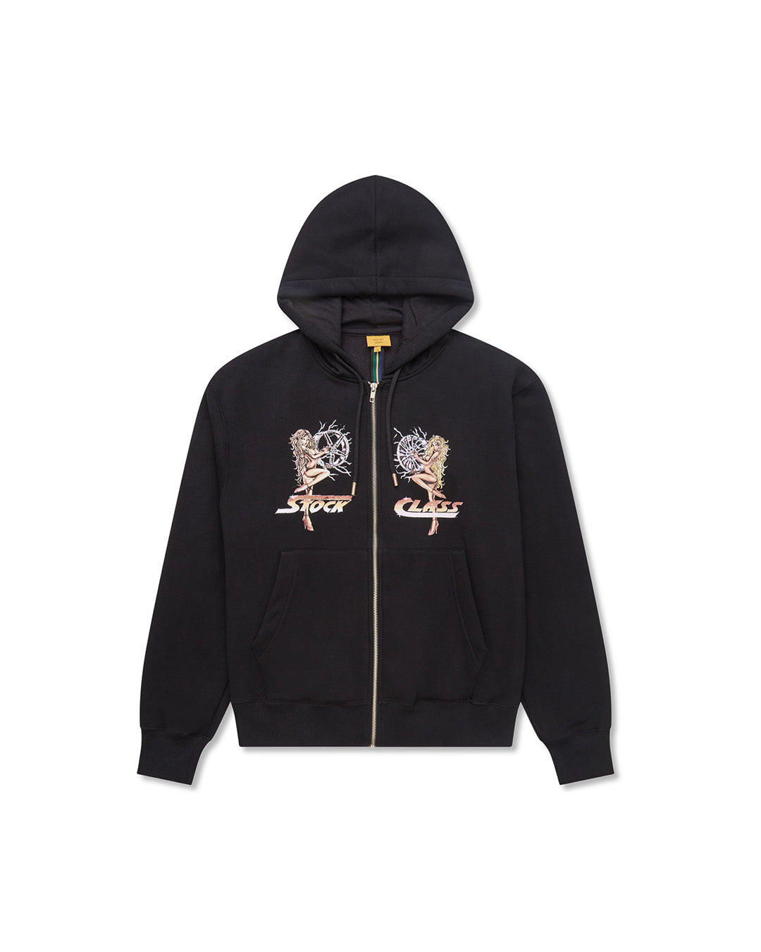 Black 'Stock Class' Zip-Up Hoodie