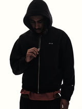 Black 'Strass' Zip Hoodie