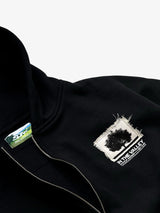 Black 'Support Your Local Tree' Boxy Zip Hoodie