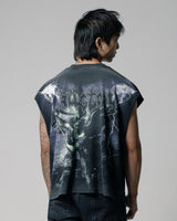 Black Washed 'Defeating' Tank Top