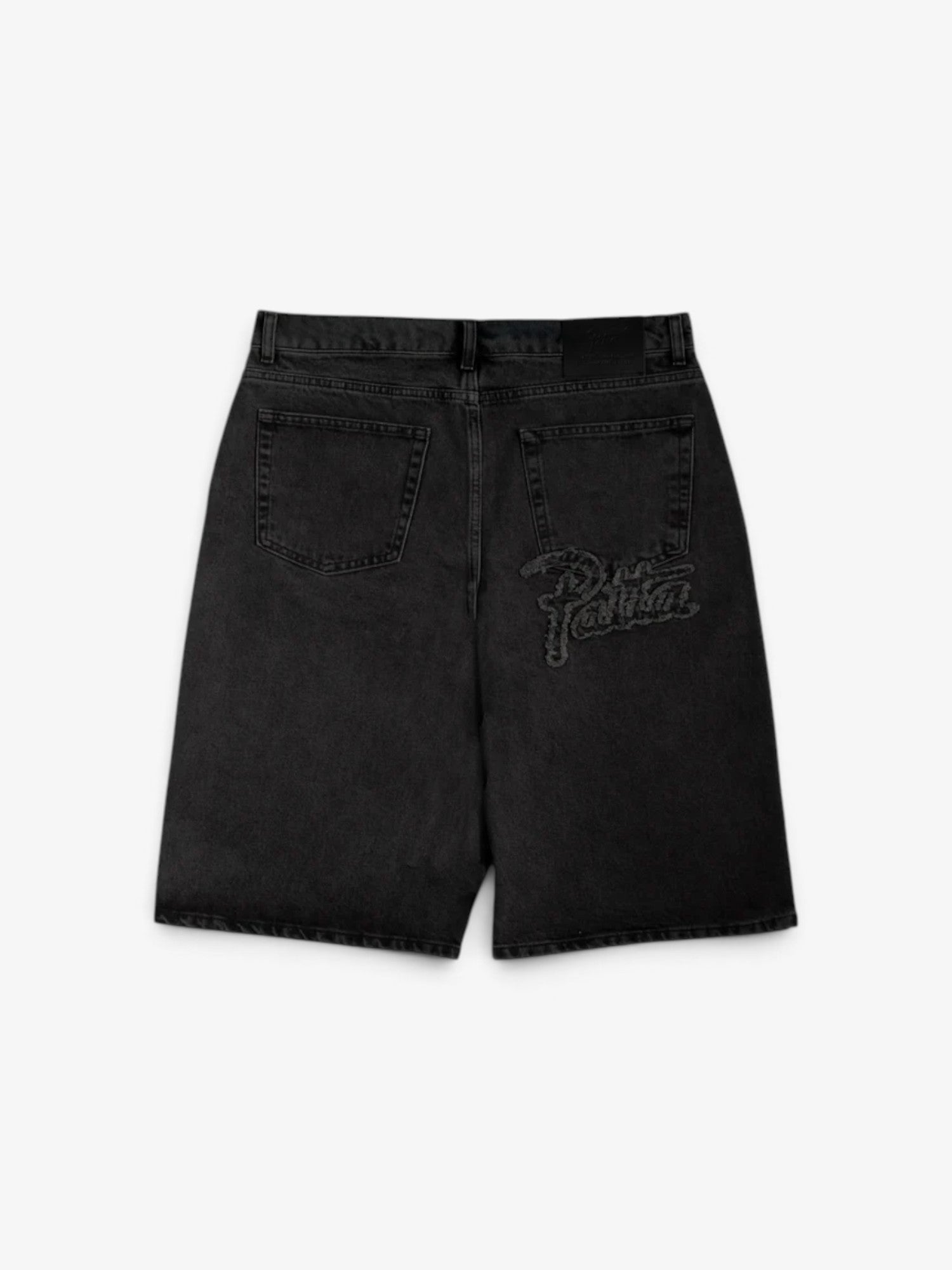 Black 'Whiskers' Denim Shorts