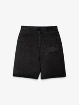 Black 'Whiskers' Denim Shorts