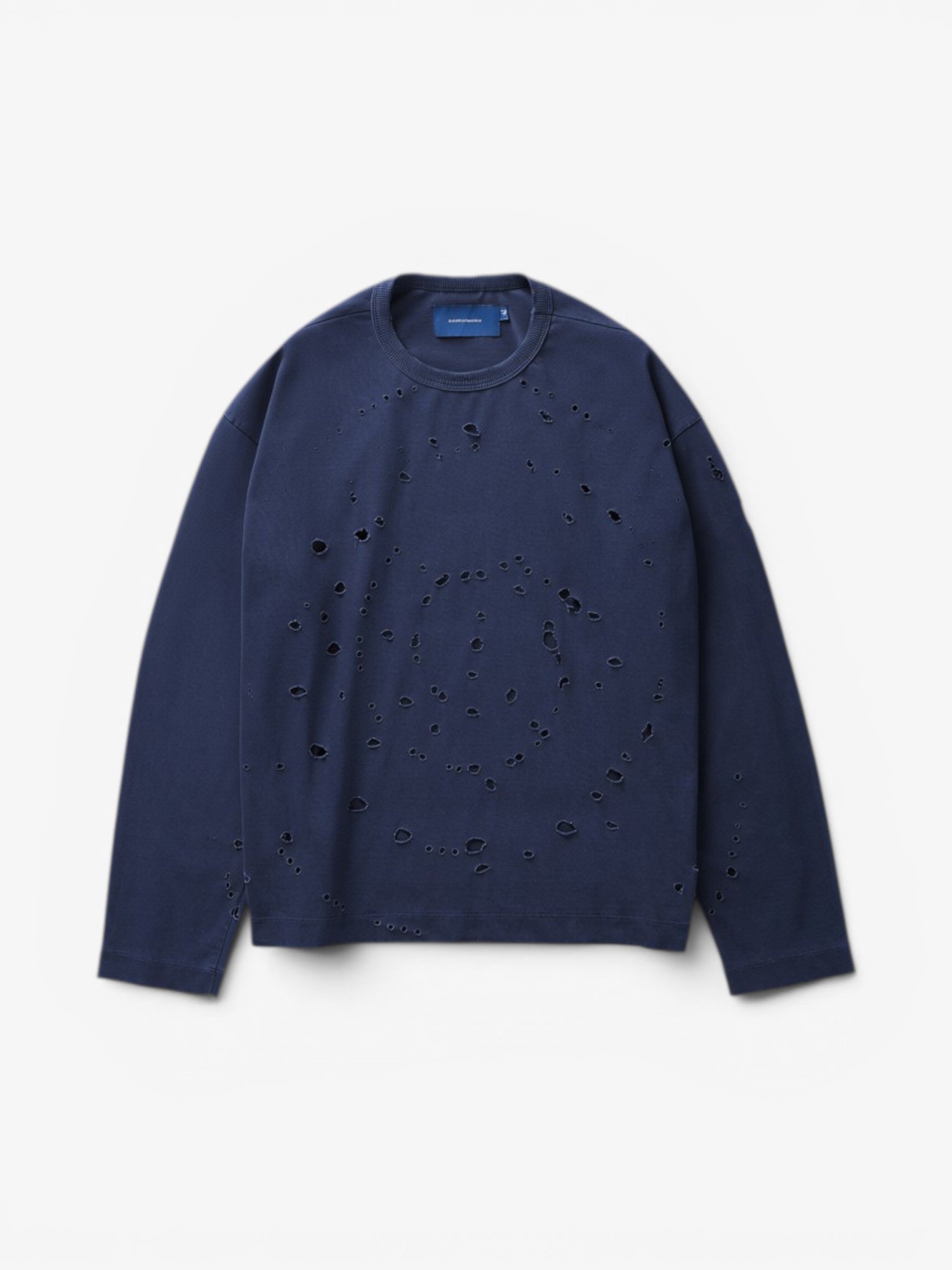 Blue Faded 'Spiral' Longsleeve Boxy Tee