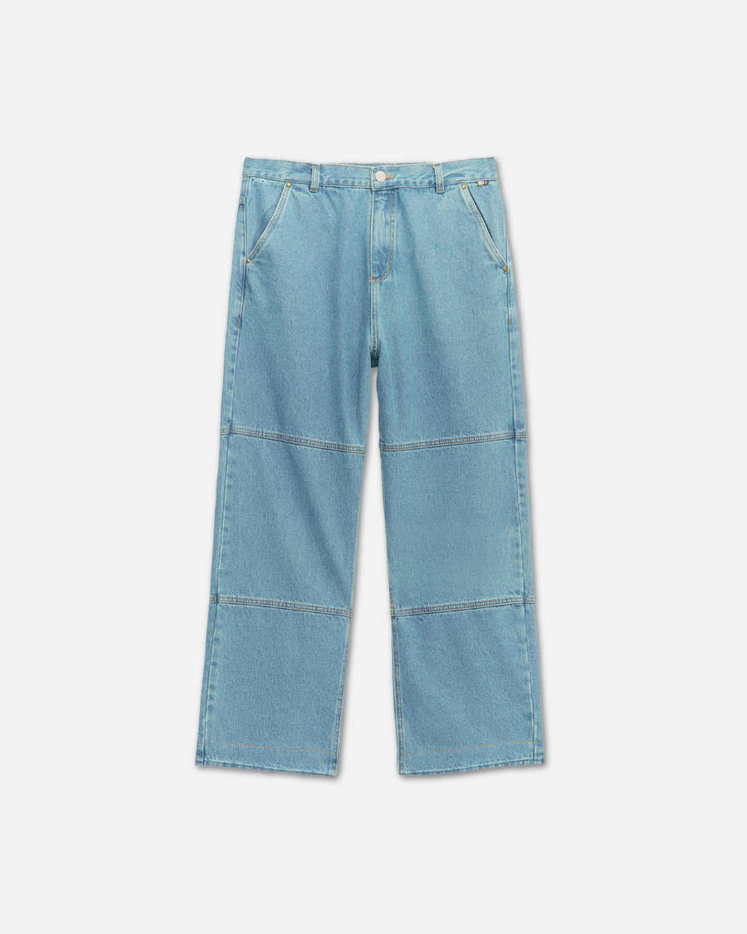 Blue Patchwork Denim Pants