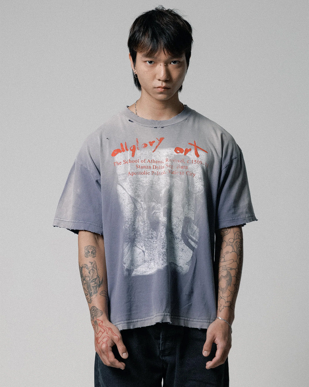 Blue Trashed 'The School' Tee