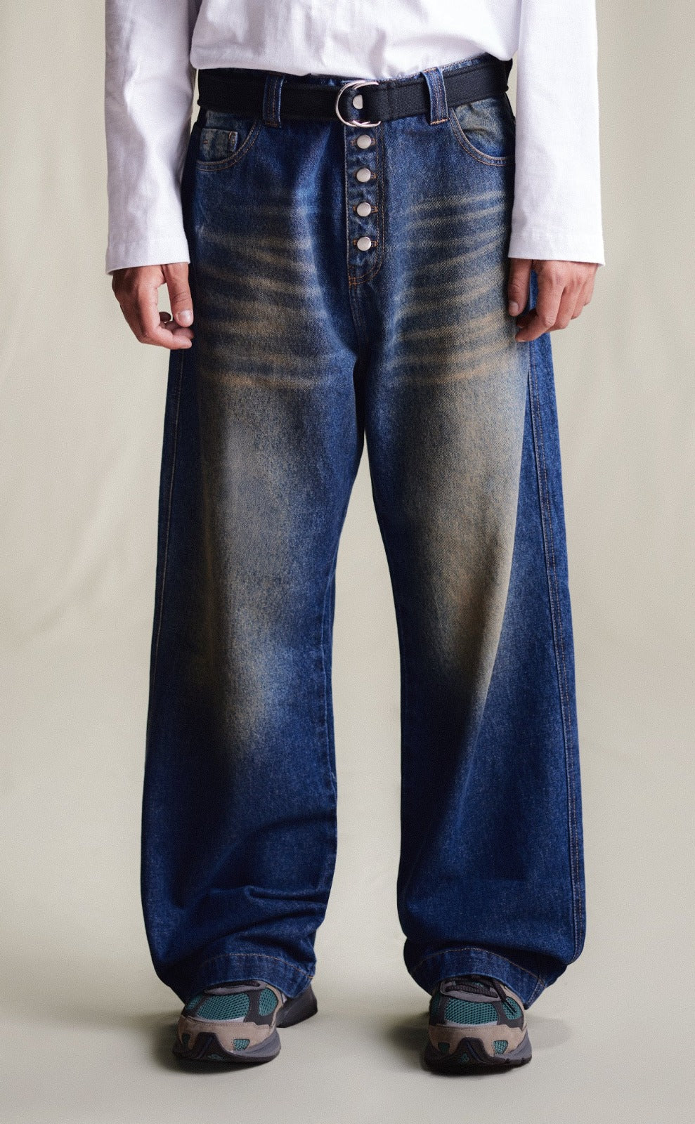 Blue Washed Straight Jeans