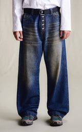 Blue Washed Straight Jeans