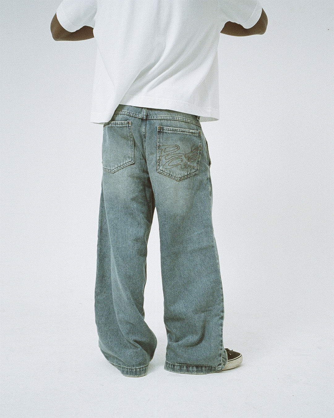 Blue Wide Leg Jeans
