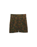 Brown Camouflage Double Pleat Tailoring Shorts