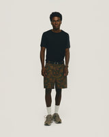 Brown Camouflage Double Pleat Tailoring Shorts