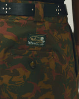 Brown Camouflage Double Pleat Tailoring Shorts